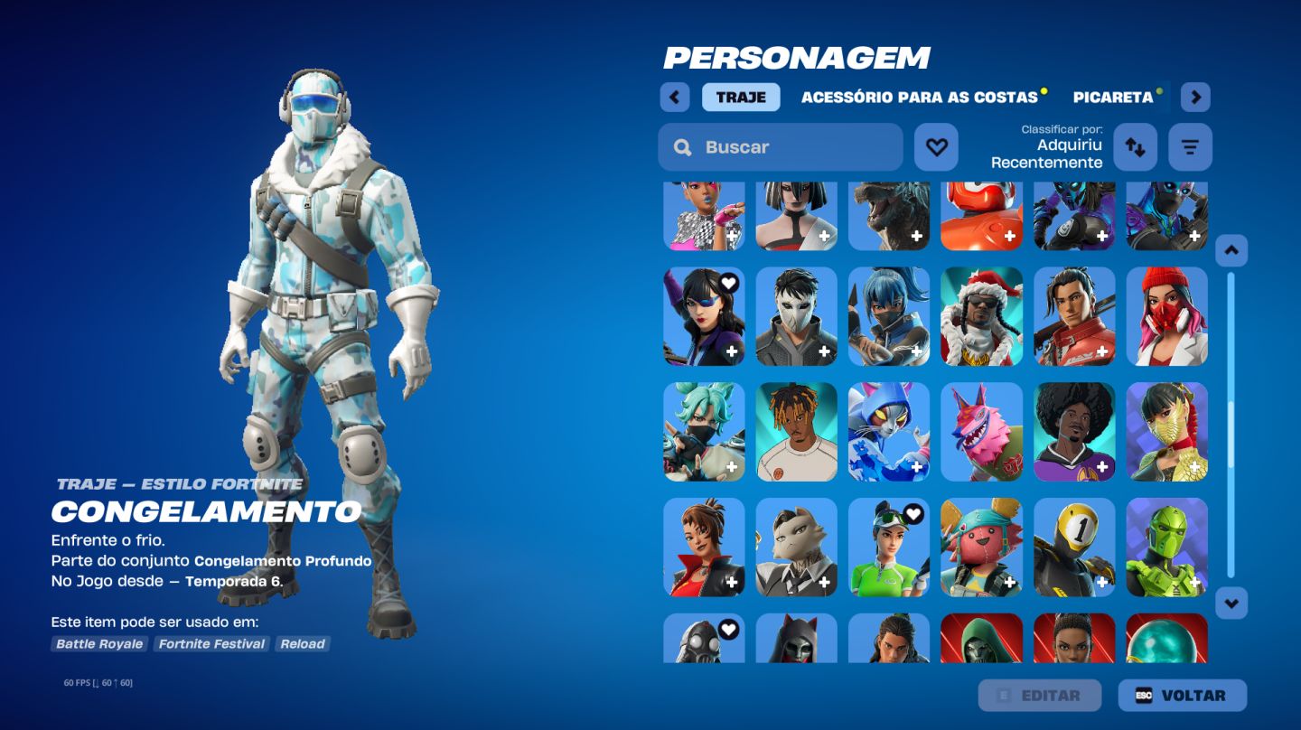 CONTA FORTNITE À VENDA | 136 SKINS + 193 PICARETAS!