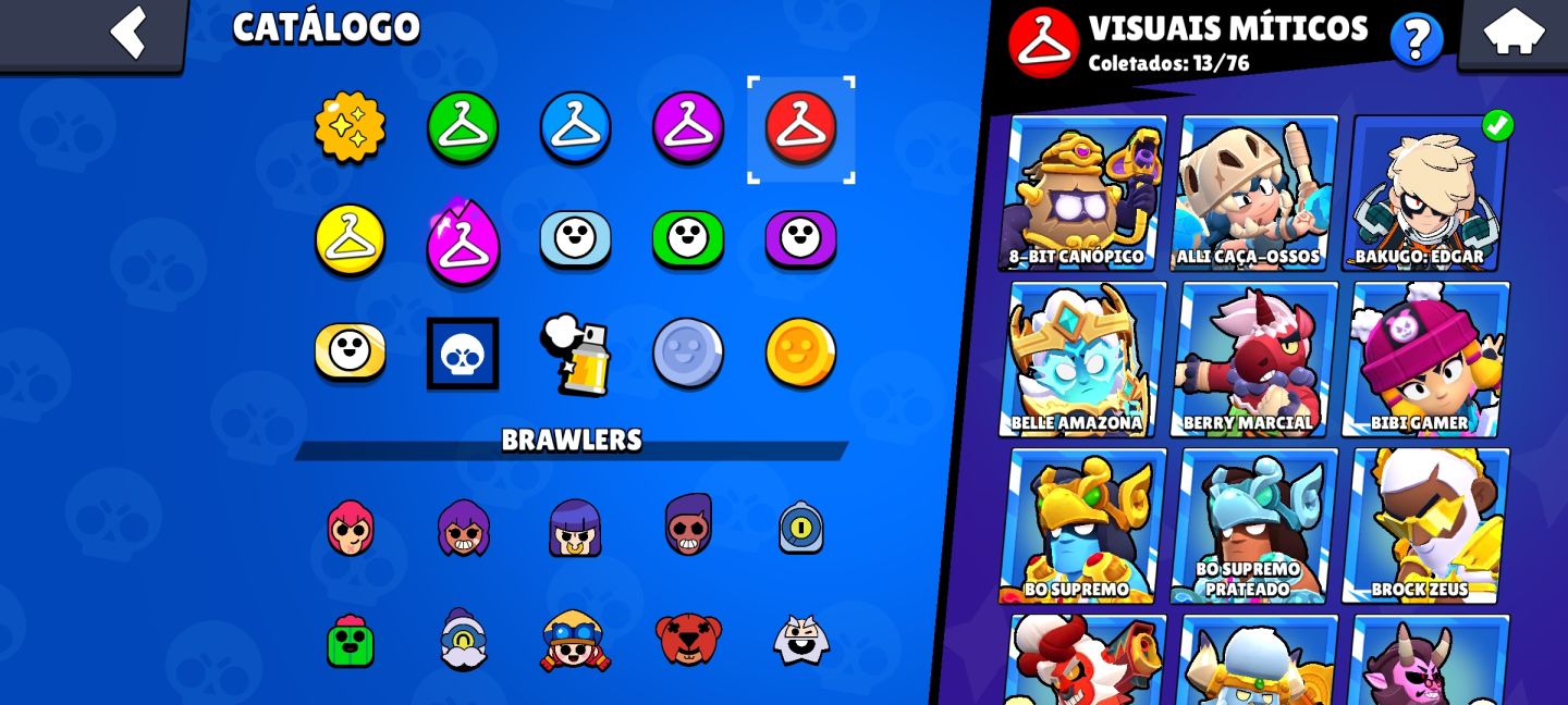 Conta de Brawl Stars com várias coisas