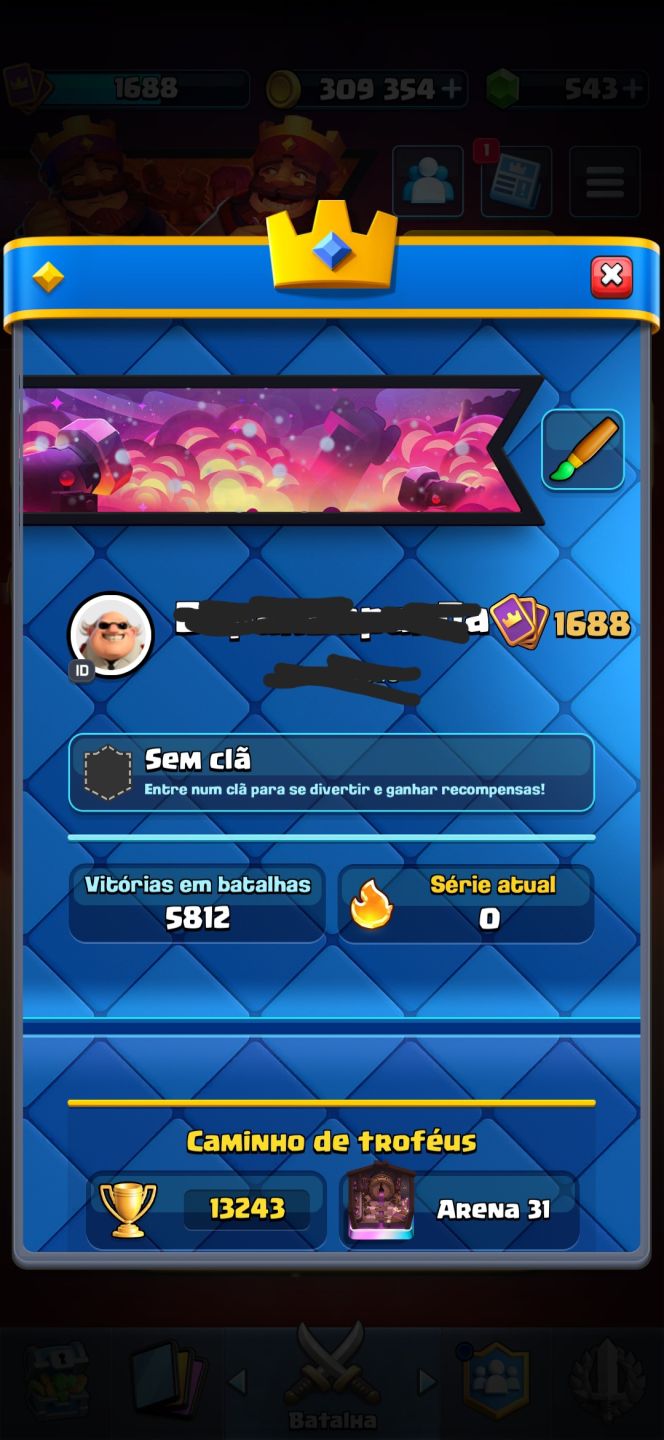 Clash Royale 13.2k Troféus | Arena 31 | Nível 16 | Evoluções | 543 Gemas