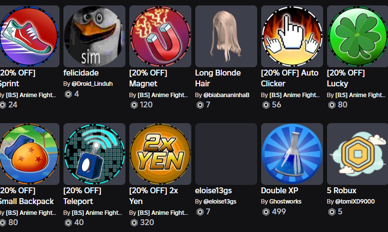Conta de Roblox com varias skins na conta