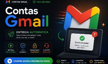 CONTAS GMAIL NOVAS | ALTA QUALIDADE | ENTREGA AUTOMÁTICA