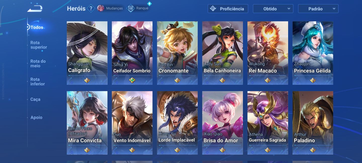 Conta de honor com algumas skins. Sem tempo para jogar