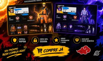 CONTAS FREE FIRE COM SKIN SASUKE LV15