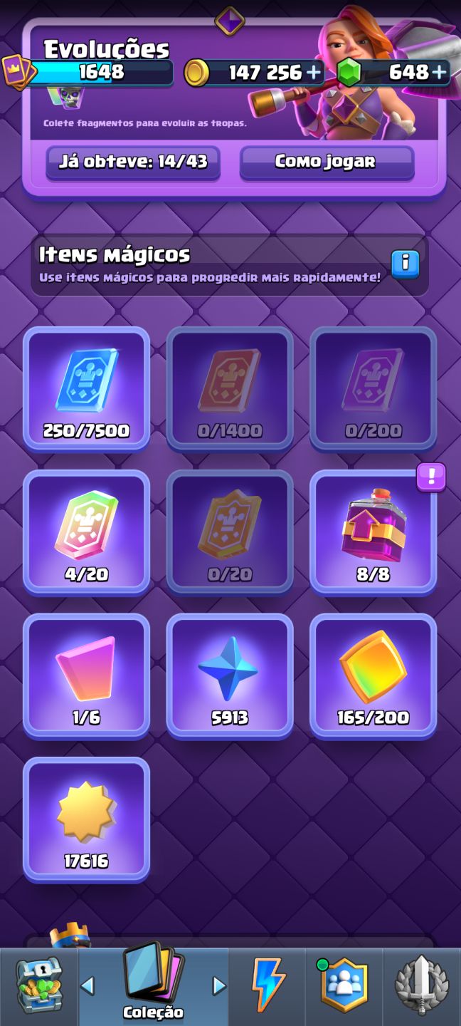 Conta Clash Royale 14.000 troféus+ cartas nvl 16