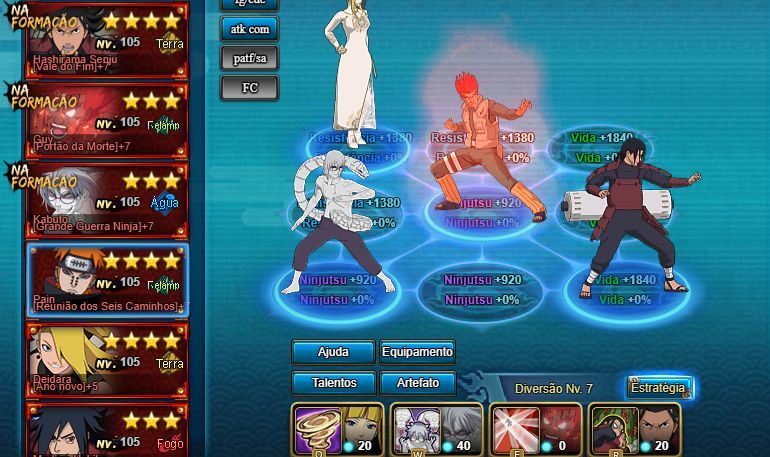 Conta naruto online com metas