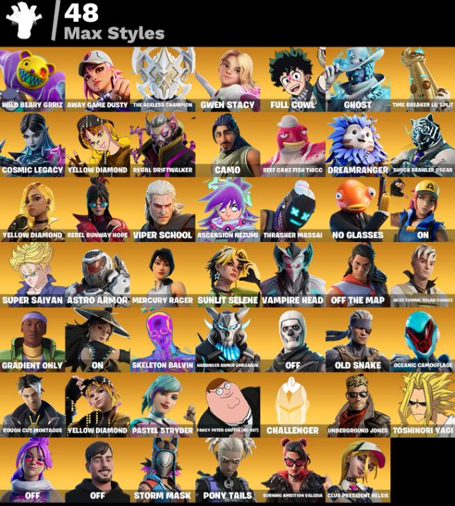 CONTA FORTNITE FULL TRYHARD 134 SKINS + CAMP LIBERADO + SEGURA + PROMOÇÃO!