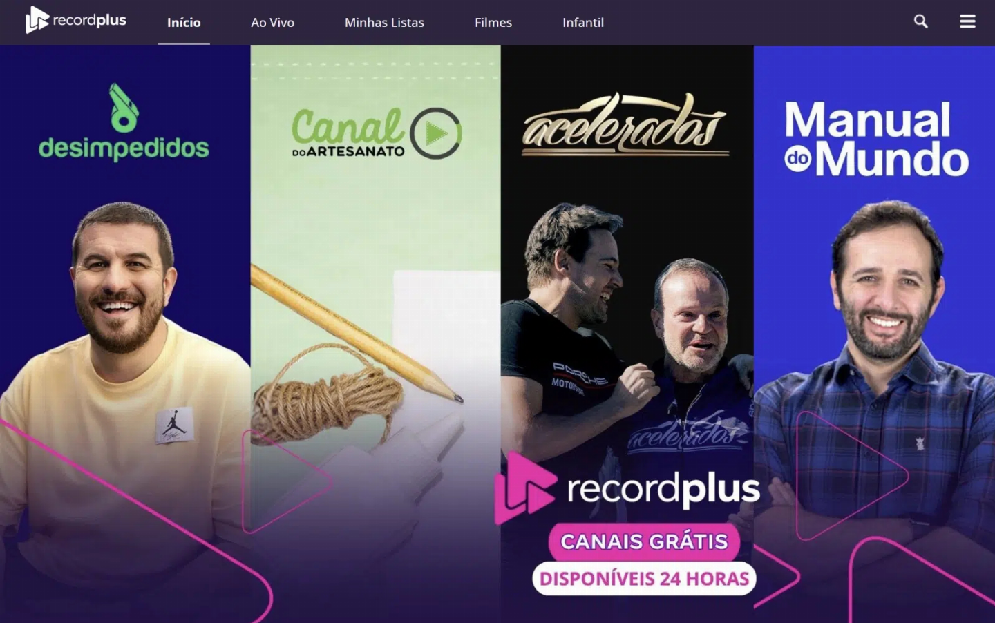 RECORD PLUS / PLAY PLUS / FAZENDA / BRASILEIRAO (30 DIAS ) - TELA PRIVADA