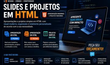 Projetos escolares/profissionais em HTML bem baratinho