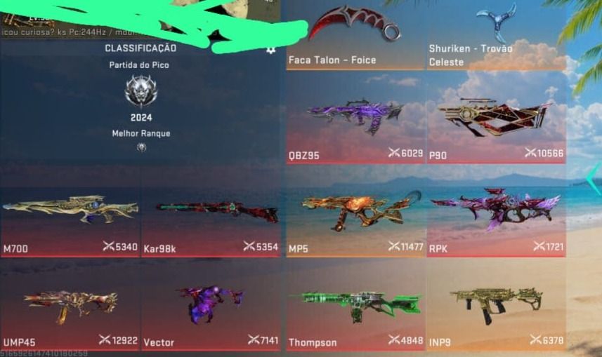 Conta blood stick gemada com armas eternas e evo da nova