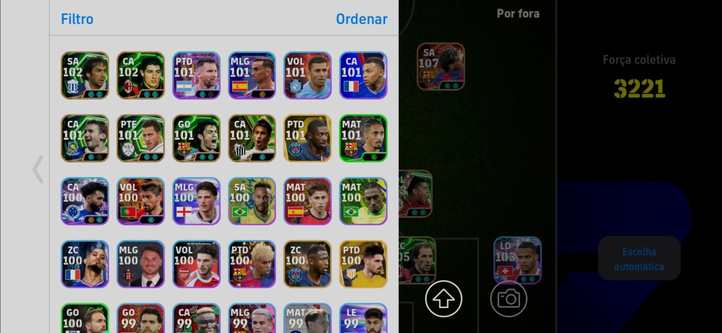 Conta top de efootball com messi e yamal blitz curler