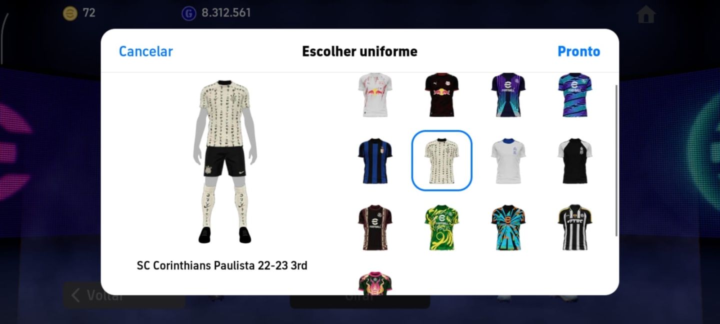 Conta efootball repleta de cartas raras messi 106 rooney aguero romario etc