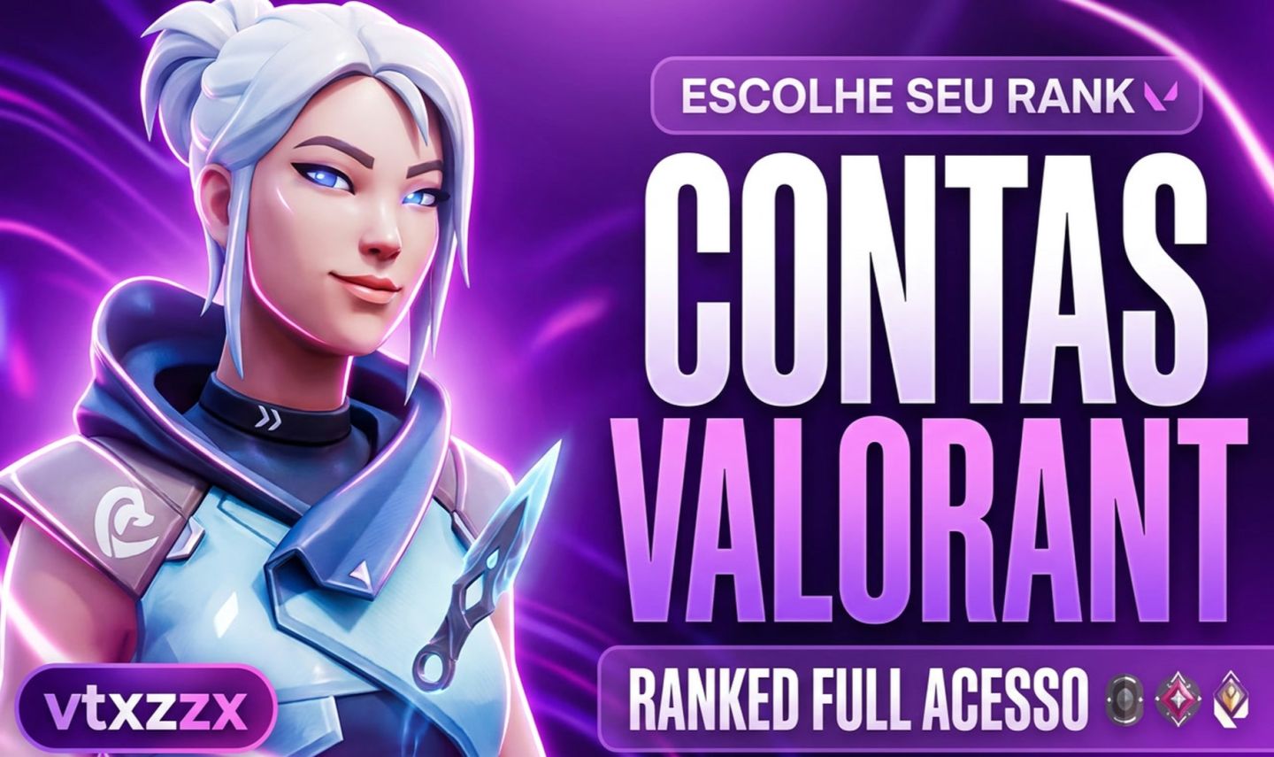 [CONTAS VALORANT - RANQUEADAS] ESCOLHA O SEU ELO + FULL ACESSO