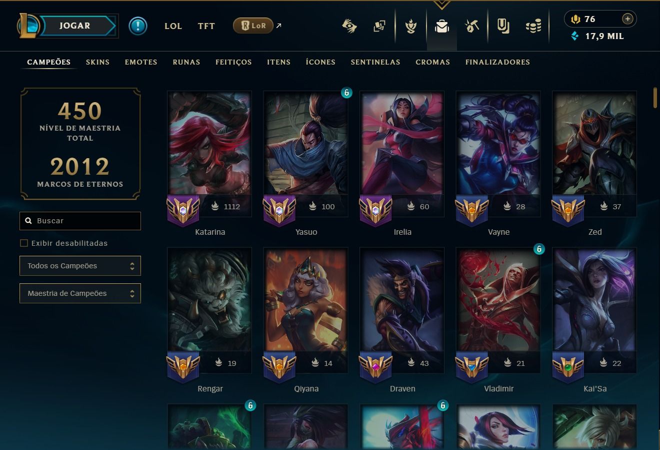 CONTA LOL FULL ACESSO CONTA RARA MAIN KATARINA TODAS AS SKINS DE KAT 275 SKINS!