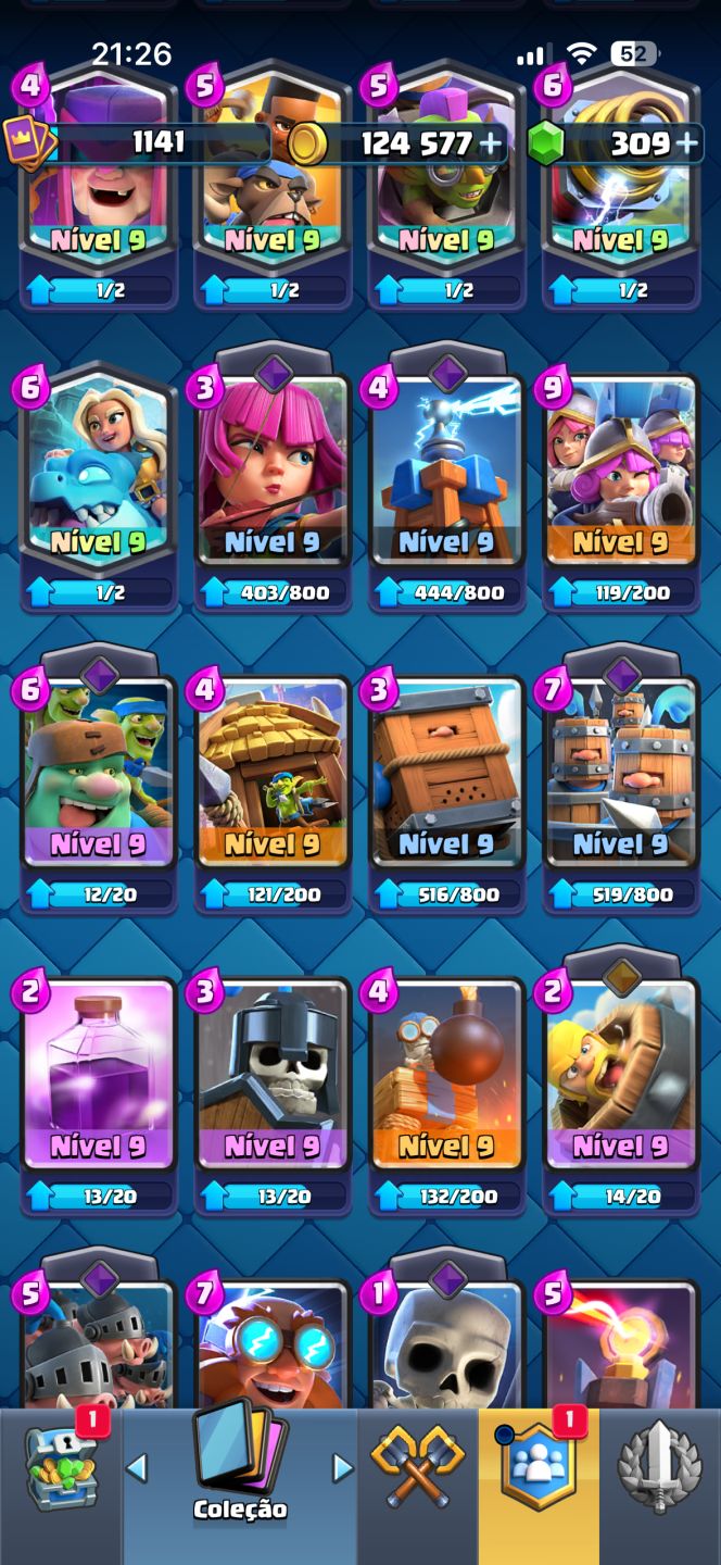 Conta Clash Royale 5600 Troféus + Cartas Upadas Arena 16