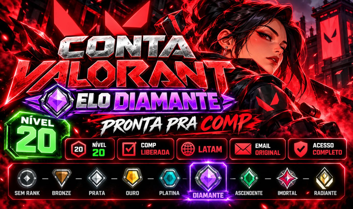 [MENOR PREÇO] CONTAS VALORANT ESCOLHA SEU ELO - COMP LIBERADO
