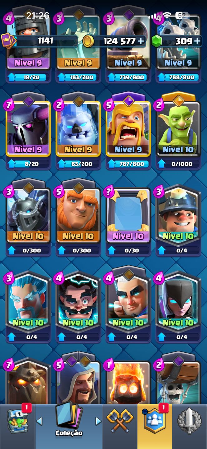 Conta Clash Royale 5600 Troféus + Cartas Upadas Arena 16