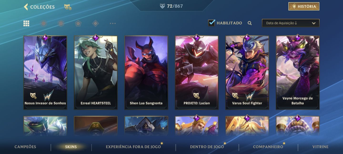 Conta Wild Rift Nv128 Desafiante na última season,com skins tops