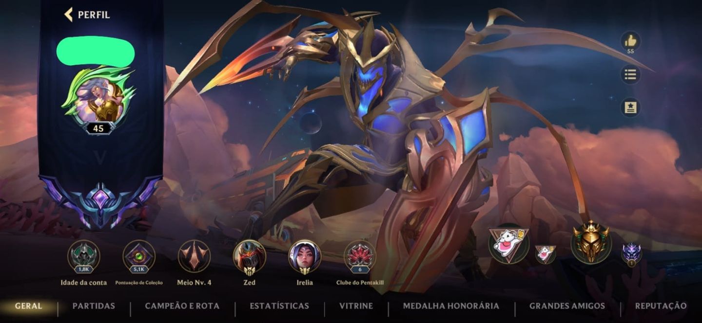 Conta wild rift conta antiga com skins raras boa coleção