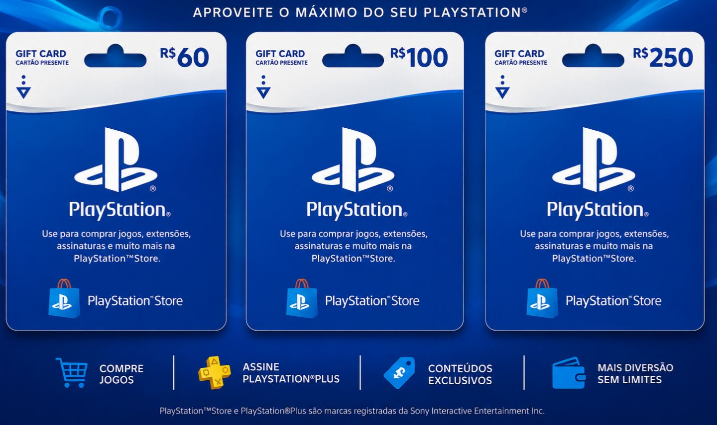 Cartão PlayStation Network (PSN) - Conta BRASIL Melhor Preço