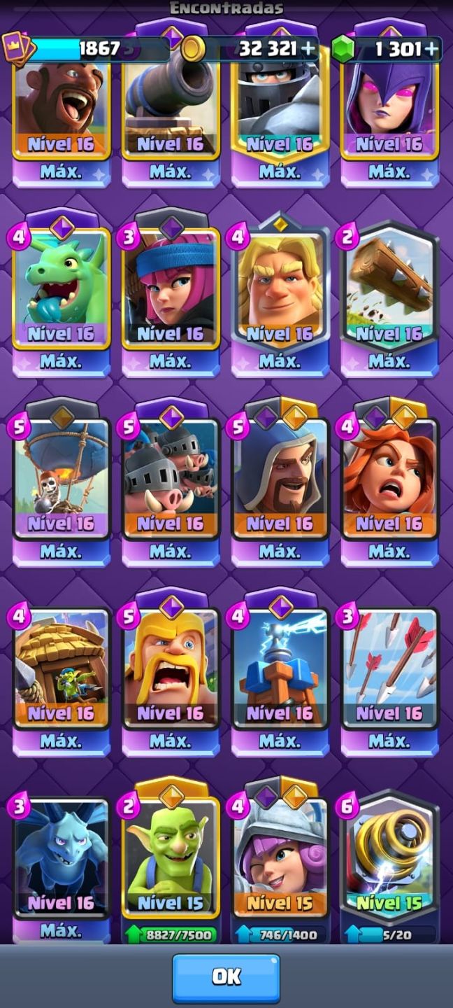 Conta Clash Royale ( MAIOR CAMPEAO )27 Cartas lvl Maximo/26 Evoluções /10 HEROIS