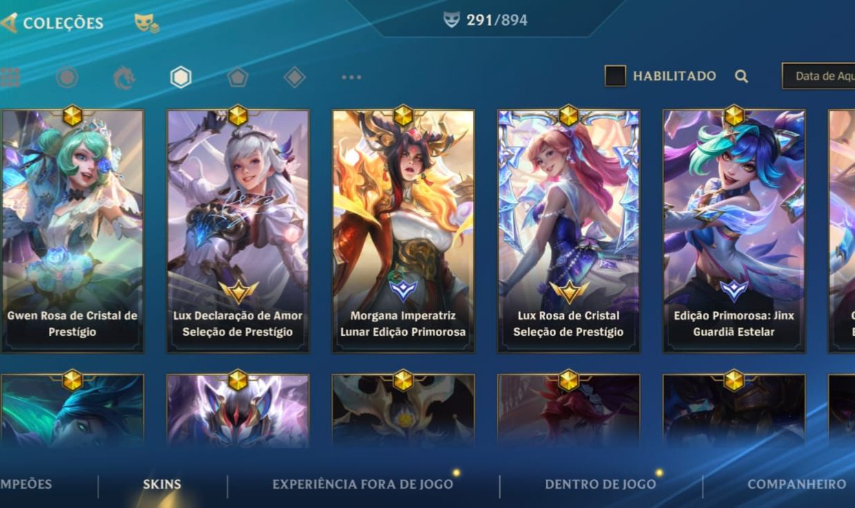 CONTA COM TODAS AS SKINS DA LUX E +290 SKINS