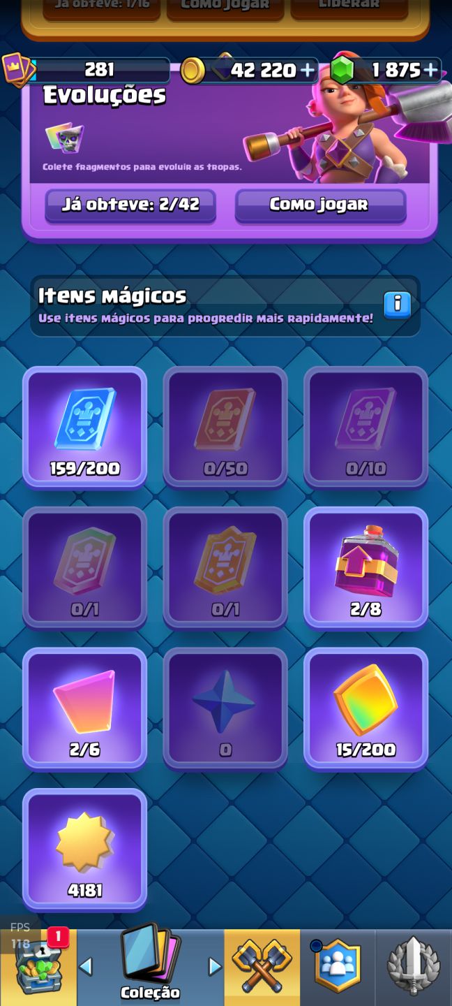 Conta CLASH ROYALE arena 6 (iniciante)