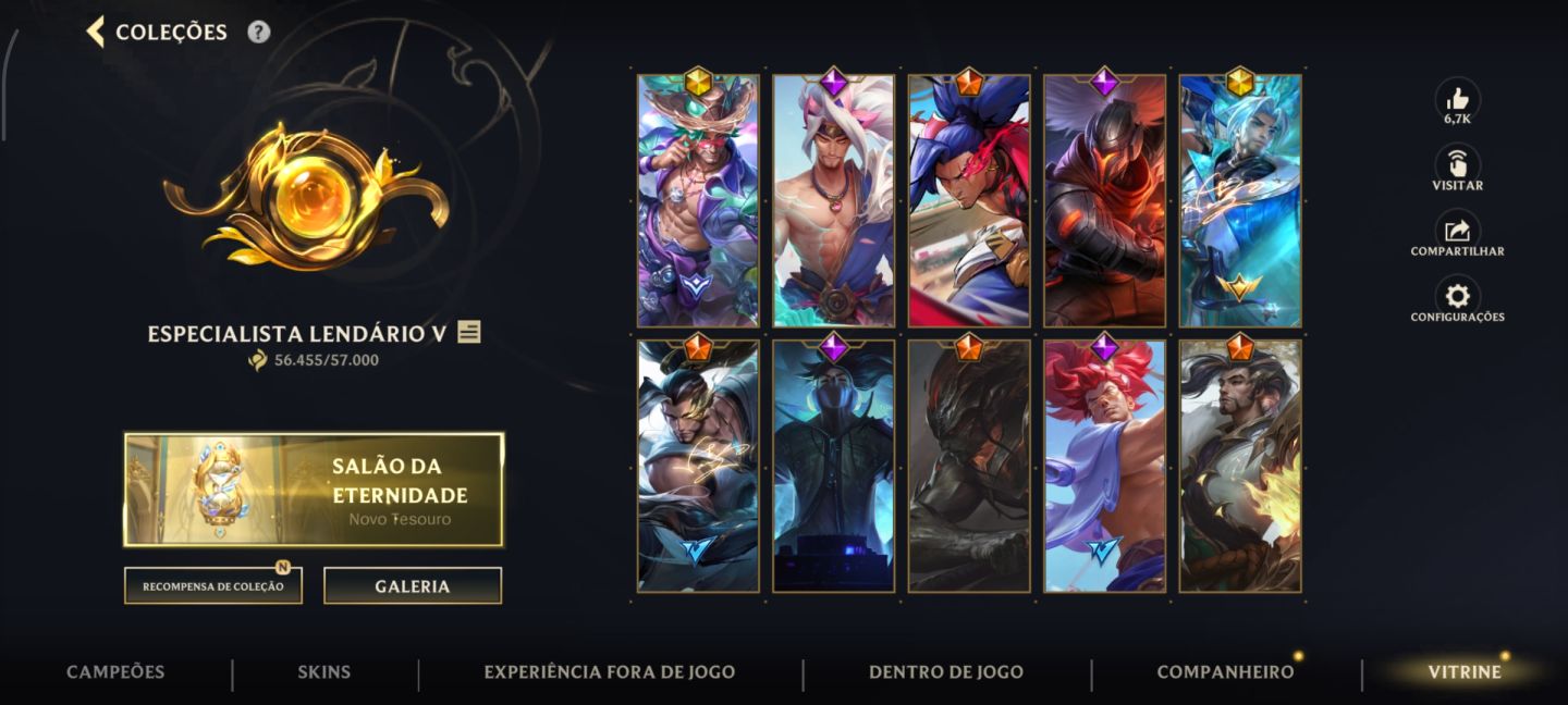 Conta wild rift com 290 skins