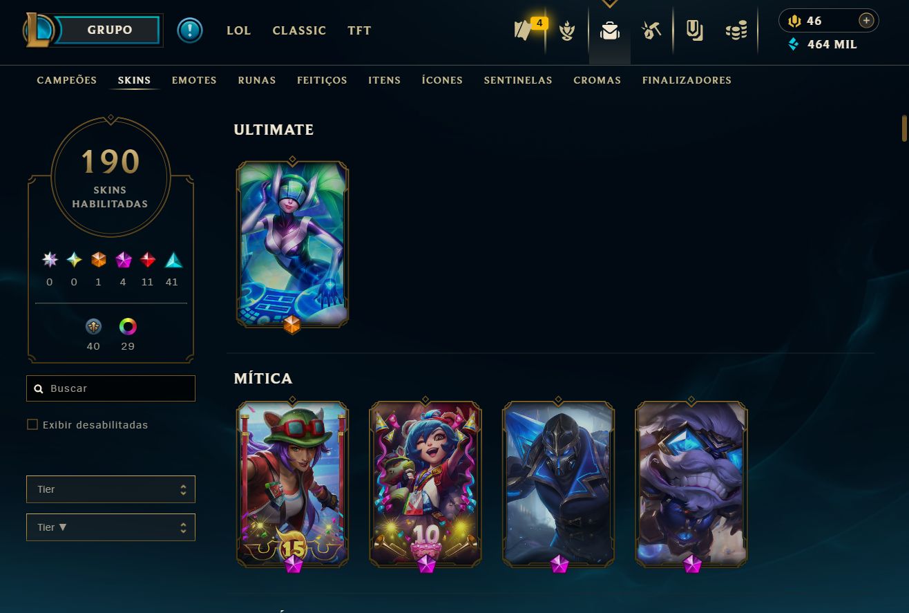 Conta diamante 4 - MUITAS SKINS