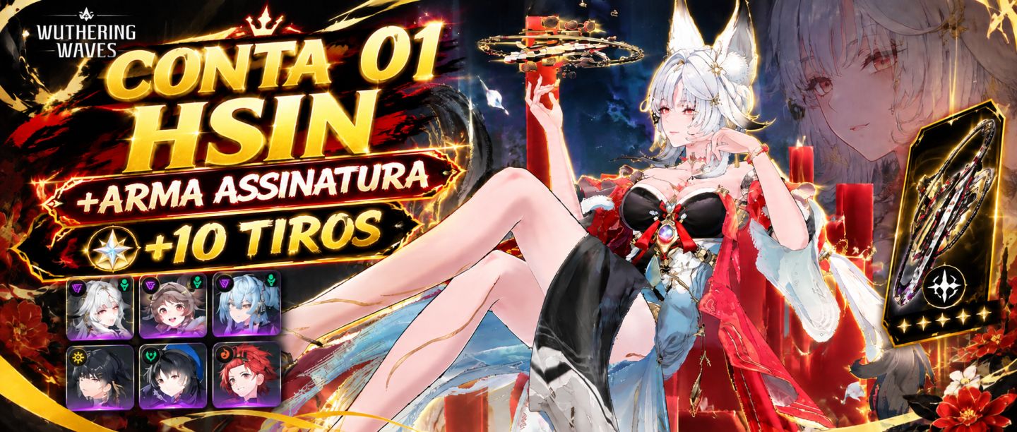WUTHERING WAVES CONTAS PERSONAGENS COM ARMA ASSINATURA/ HSIN+CHISA+SUOMING+IUNO