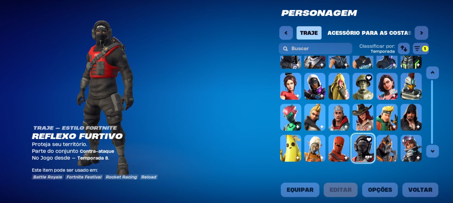 Conta Fortnite(Stealth Reflex, Kratos Full, Peixoto World, Mako), 15+ jogos Epic