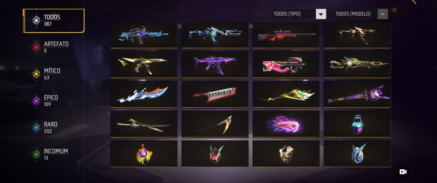 Conta de Free Fire com primeiro passe