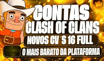 Clash Of Clans Cv16 Rushado Nível 55+ | 5 Construtores | Base Desenvolvida