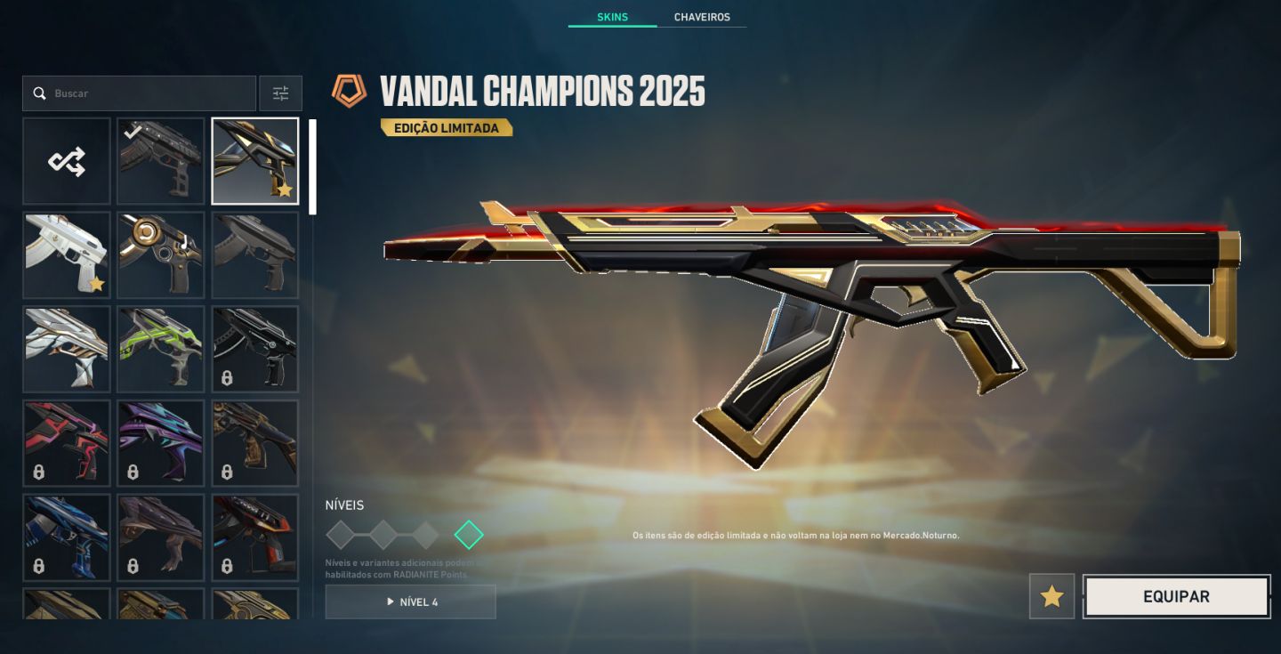 PROMOÇÃO!! Conta de valorant com 1k+ gasto VANDAL CHAMPION 2025