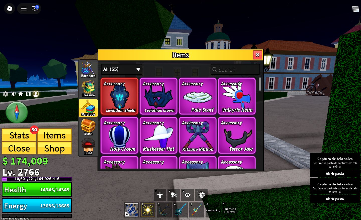 Conta Blox Fruits level máximo