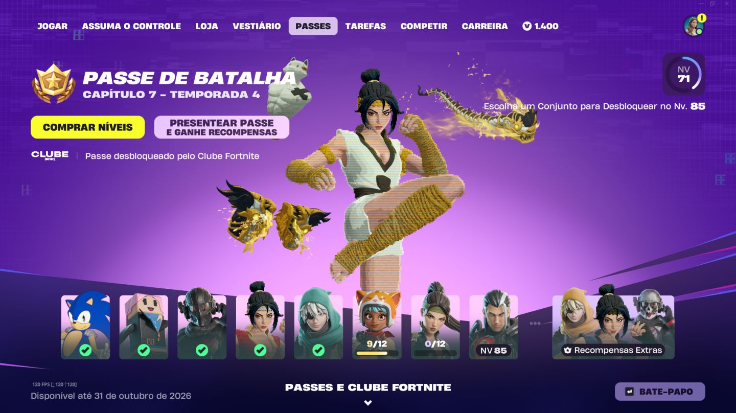 CONTA FORTNITE | 100 V-BUCKS + CLUBE ATIVO