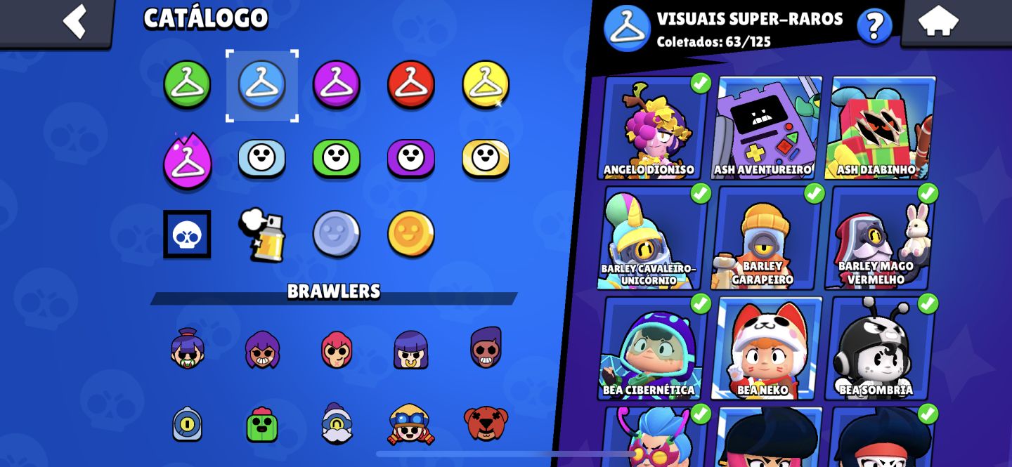 Conta Brawl stars quase max de 2020 301 skins 53k de troféus fama marciana