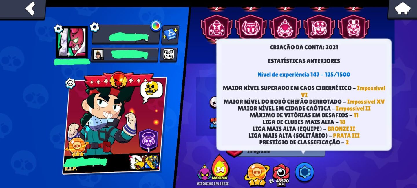 Conta de Brawl Stars 117k! Leia a descrição.