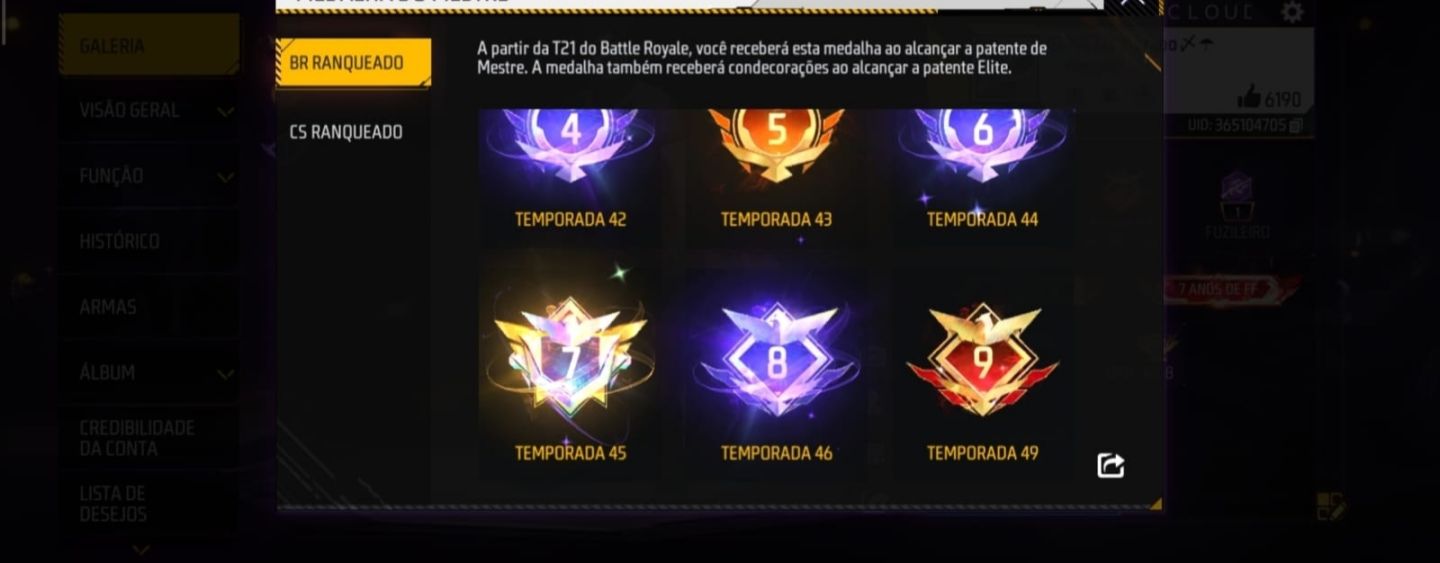 CONTA DE 8 ANOS DE FREE FIRE LVL 68 | NARUTO | +160 EMOTES | PUNHO SOBERANO |