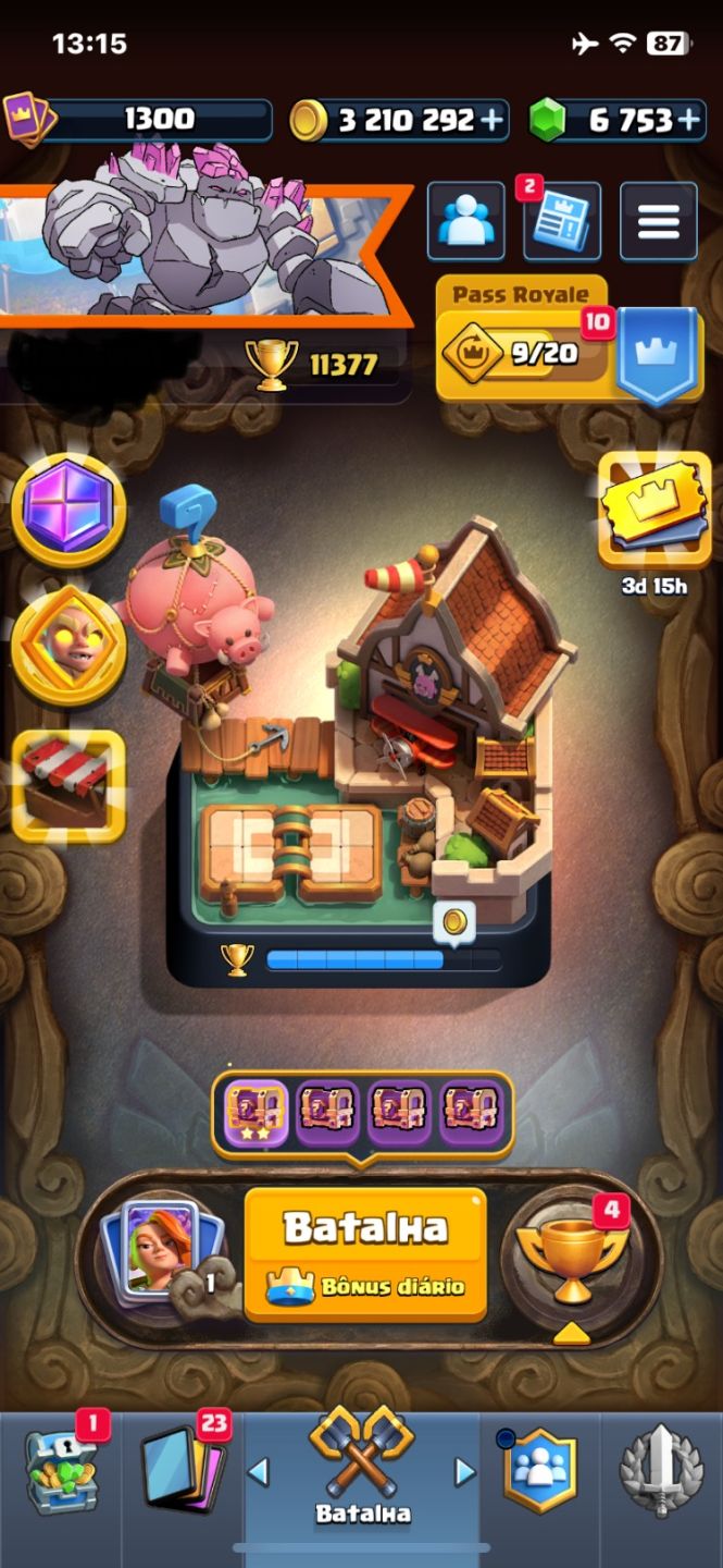 CONTA CLASH ROYALE 11.377 TROFÉUS | NÍVEL 15 | MUITOS RECURSOS
