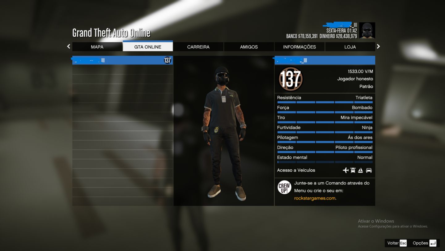 CONTAS UPADAS GTA V ONLINE PC