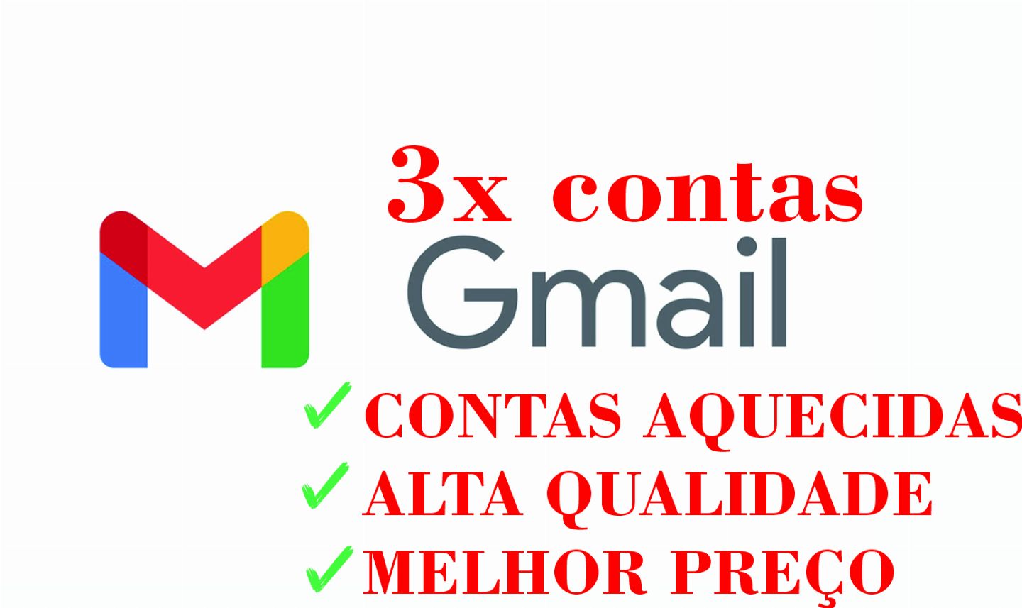PROMOÇÃO!! Contas gmail AQUECIDAS novas e antigas envio automático boas para ad