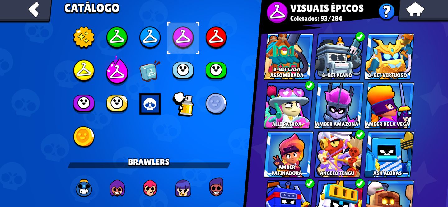CONTA DE BRAWL STARS COM MUITAS SKINS