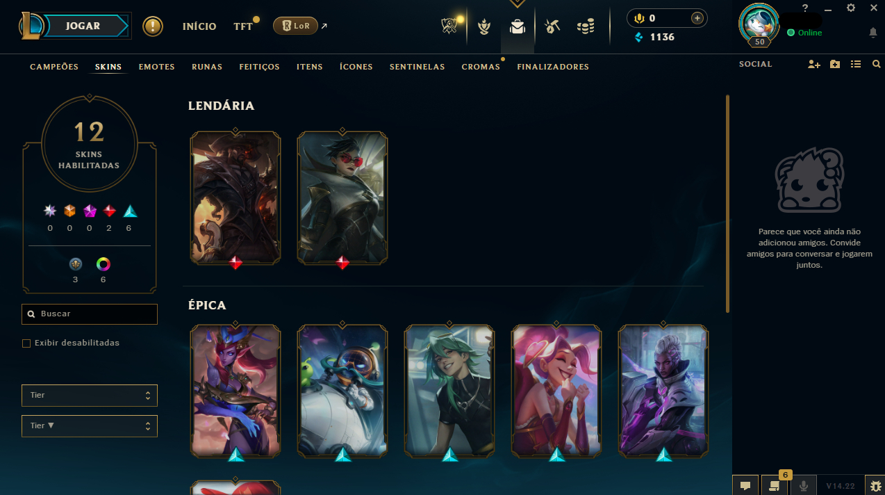 CONTA LOL | FULL ACESSO | 12 SKINS | ESMERALDA 2 EX DIAMOND | [100% SEGURA]