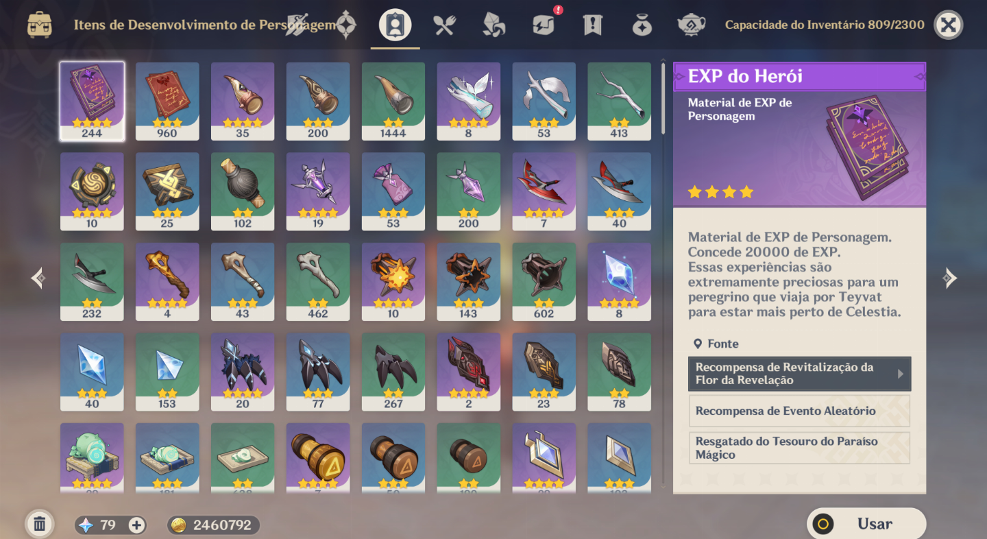 GENSHIN AR 57 COM MAVUIKA E MAIS 13 T5 + STAR RAIL ND 66 COM 11 T5 + ARMAS T5