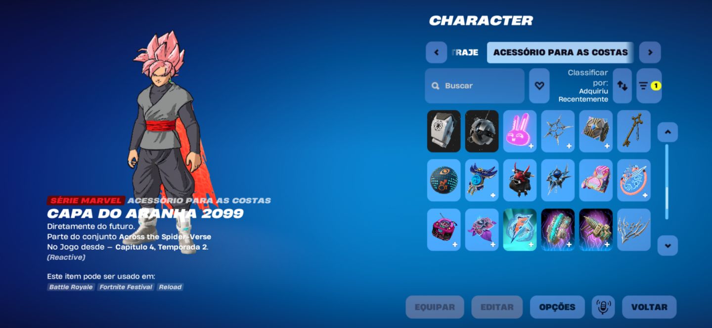 CONTA FORTNITE COM BASTANTE ITENS EXCLUSIVOS