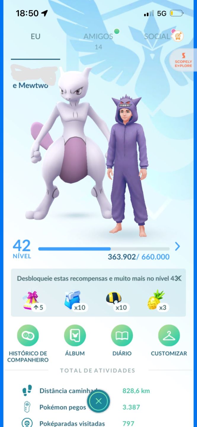 Conta Pokémon go nível 42 muito lendário