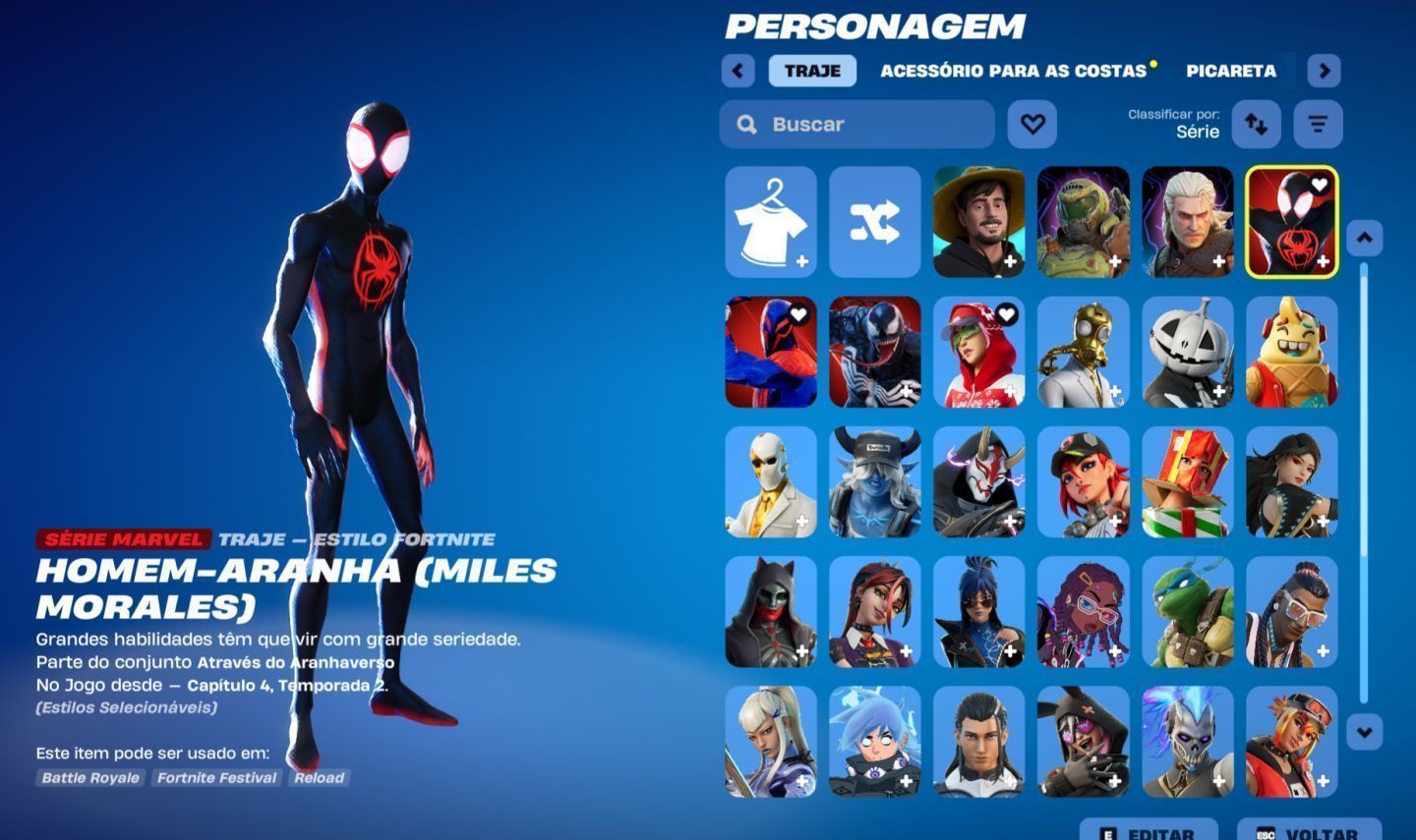 36 SKINS | MIZUKI | ERA | SPIDER-MAN(MILES) VENOM | ERA | CURINGA AGENT | FA