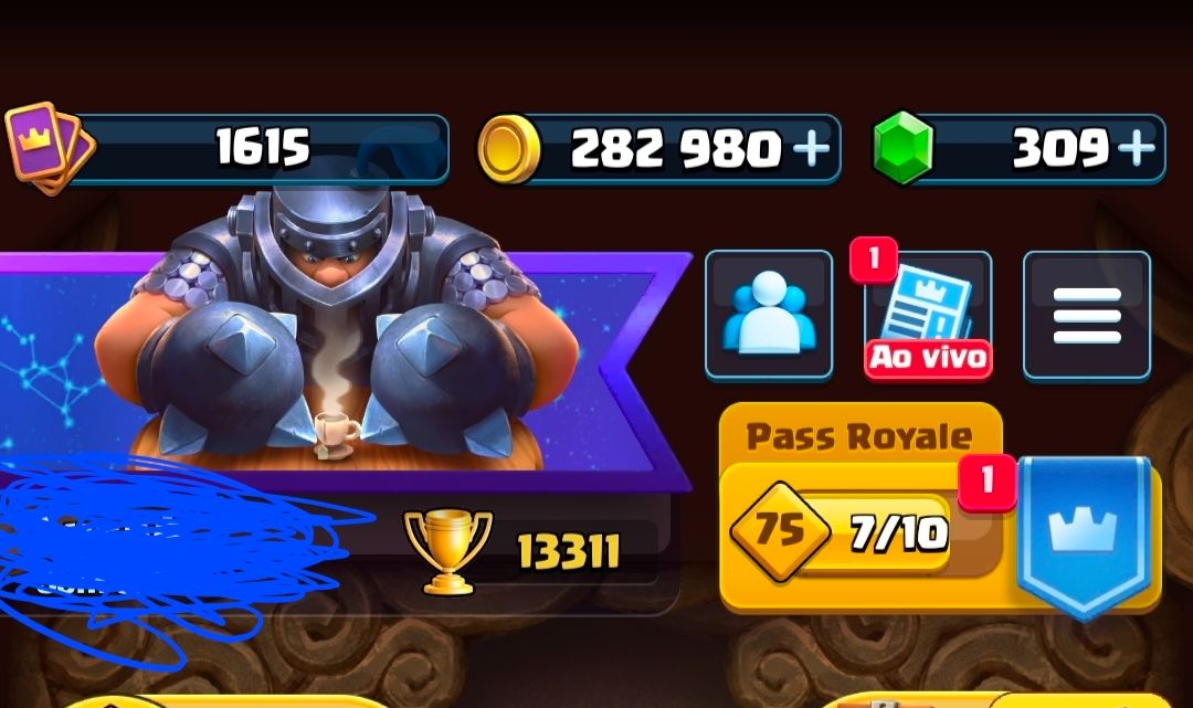 Conta clash royale nível 16.. mais de 13000 troféus