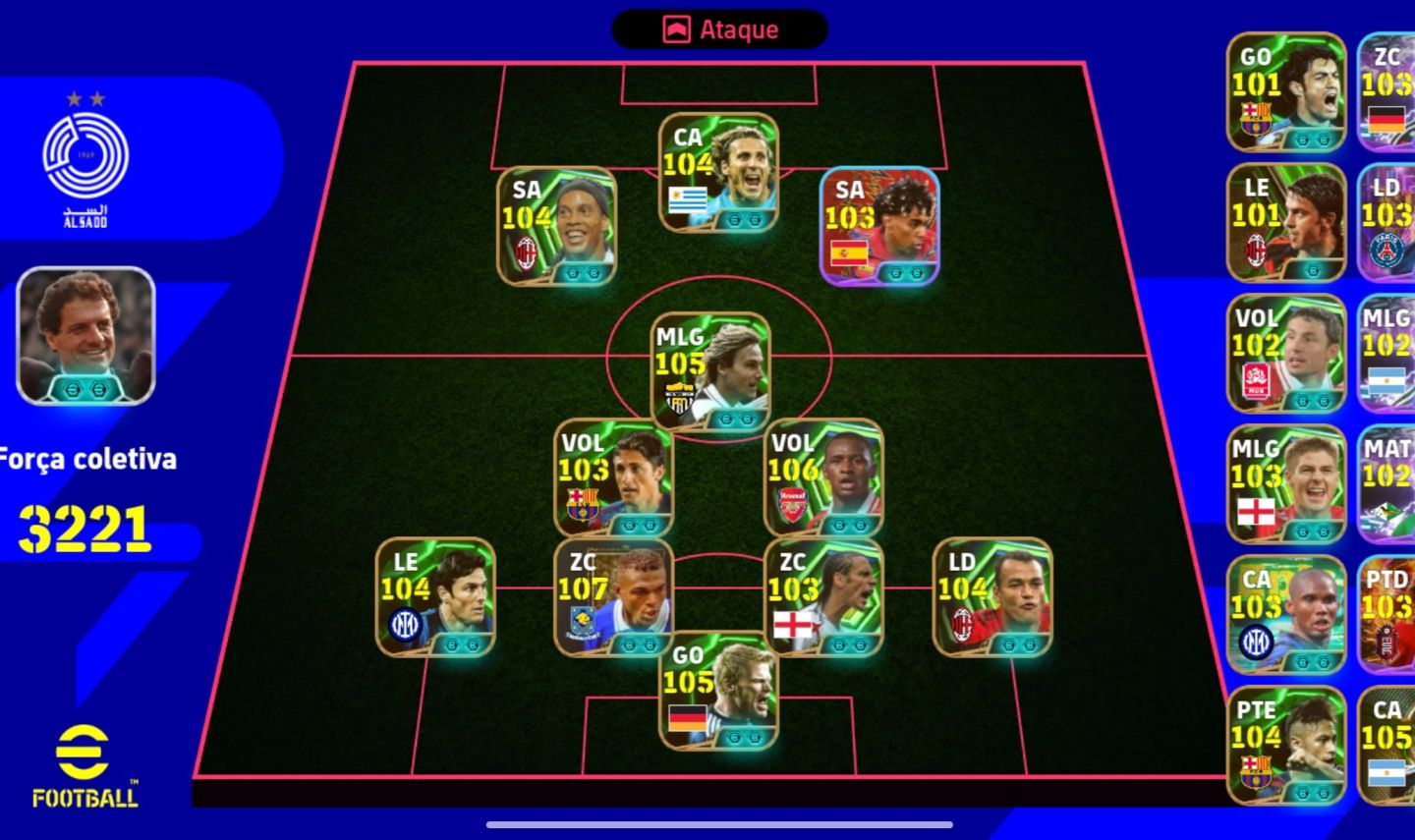 Conta Efootball a Venda - Nedved 105 Vieira 106 Desailly 107 . Konami id/email
