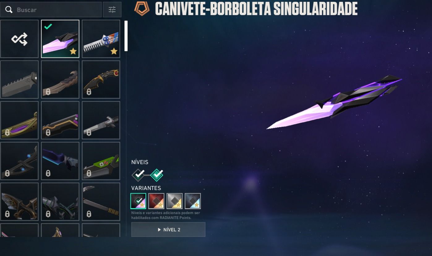 COnta Valorant, 2 skin de faca e muito mais